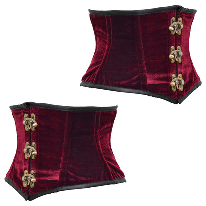 Authentic Crushed Velvet Underbust cincher corset w/ clasps Closure