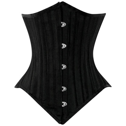 Green Brocade Lined Under bust Steel Boned Corset