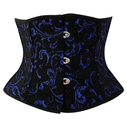 Blue Brocade Mini Cincher corset - Waist Trainer Short torso