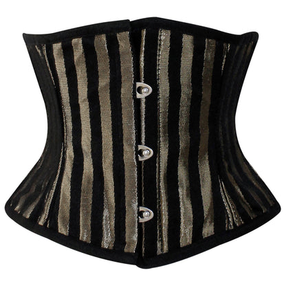 Black Lined Brocade Mini Cincher corset - Waist Trainer Short torso