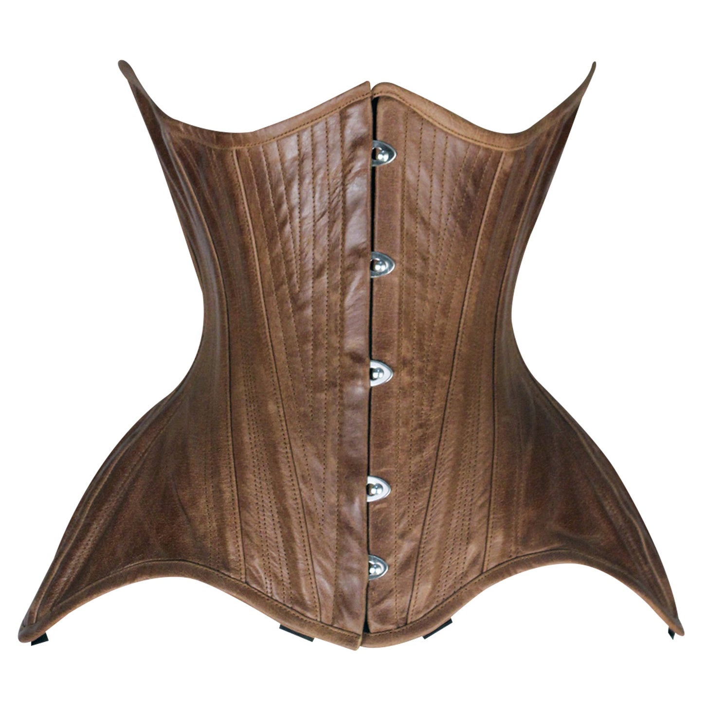 Brown Steampunk Leather Under bust  Corset